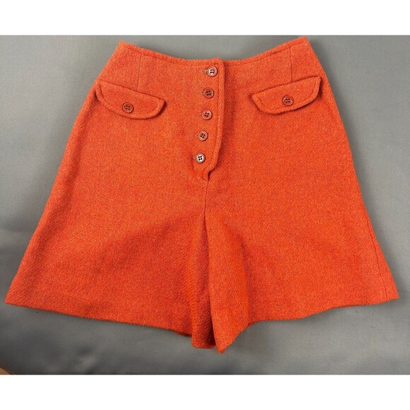 Vintage Bobbie Brooks Wool Hotpants Skirt Burnt Orange Wool Size Small - Picture 16 of 16